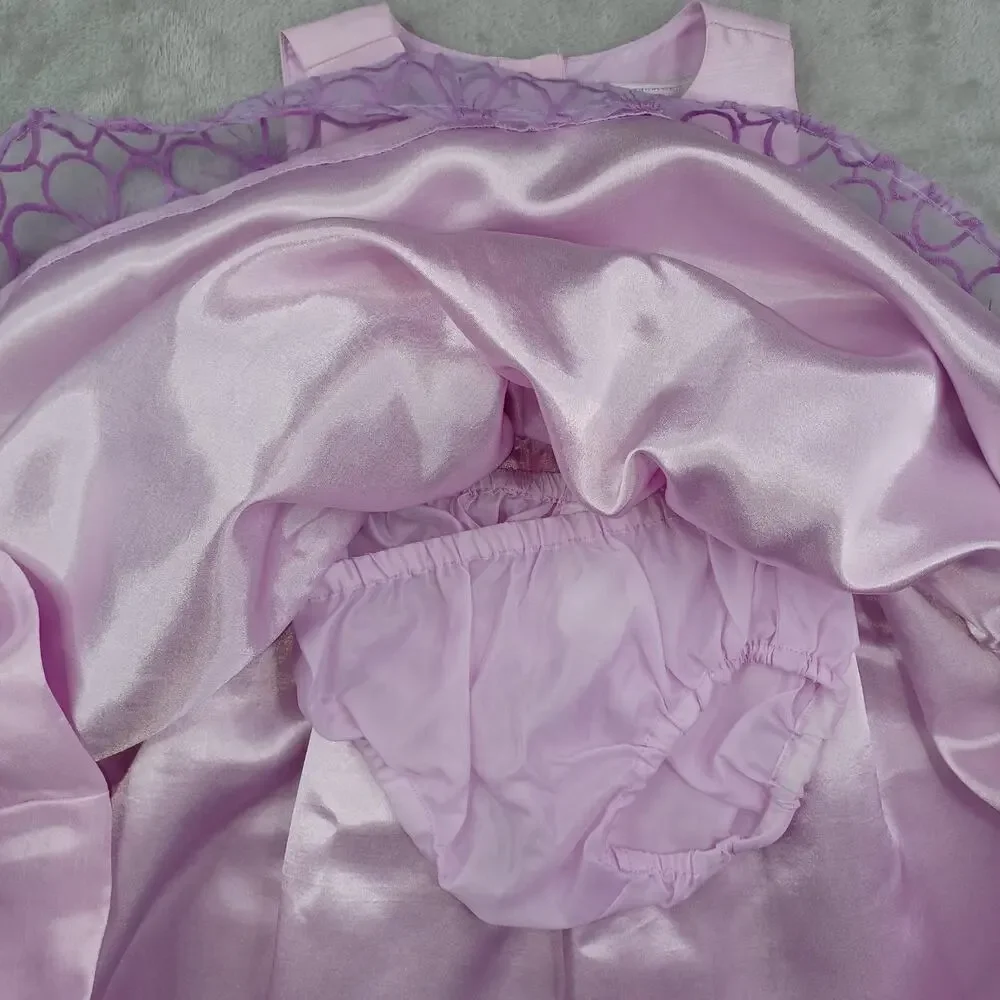 Gymboree Girls Embroidered Floral Formal Special Occasion Dress Set 2T Lavender